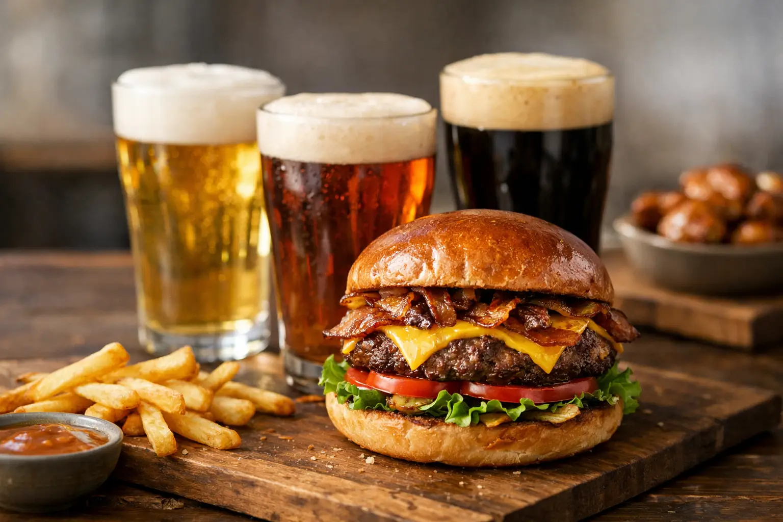 Beste Bierbegleitung zu Burger finden