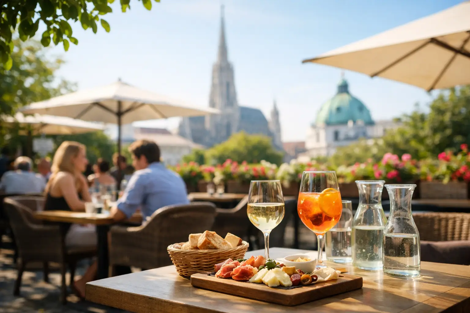 Ein Gastgarten in Wien schmeckt nach Sommer